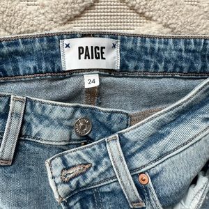 Paige straight ankle jeans high rise